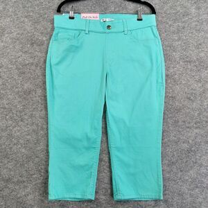 Lee Rider Capri Sz 12M Mid Rise Sea Green Slimming Pull On Casual Cottagecore